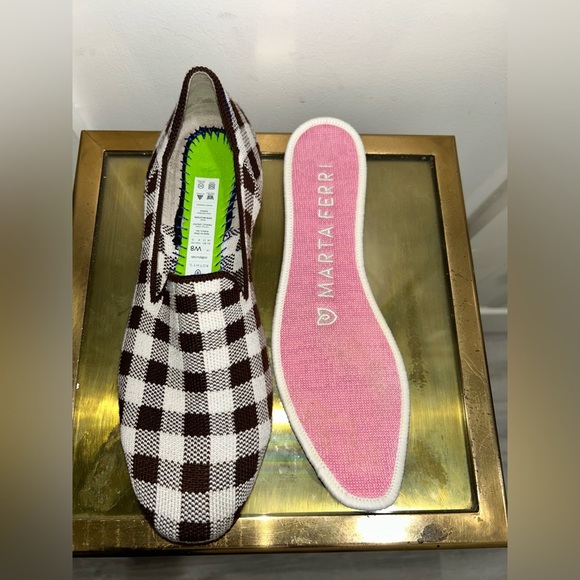 Rothy's Marta Ferri Merino Wool Loafer Chestnut Check Limited Edition - Picture 8 of 8